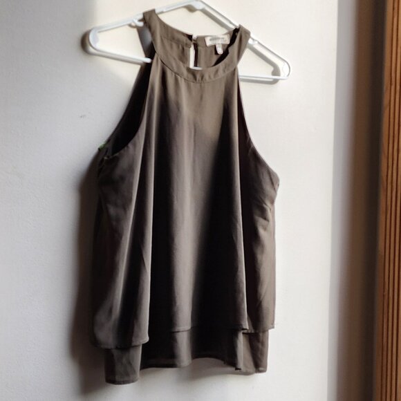 Monteau Olive Green Halter Tank Top Size Large - Picture 2 of 16